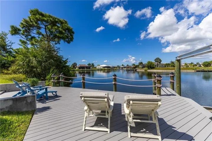 Dock with a water view