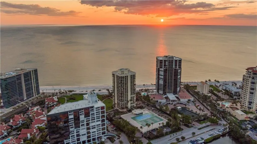 Aerial overview of property's location with unending shoreline