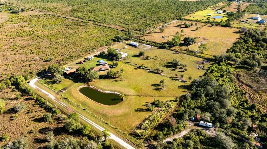Overview of rural landscape featuring extensive farmland