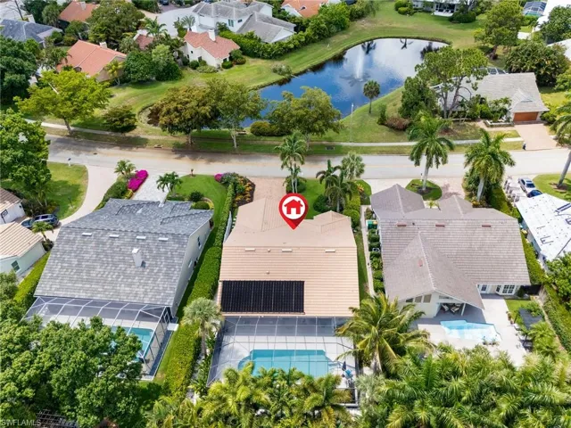 Private back pool deck area with pond and fountain views out front!