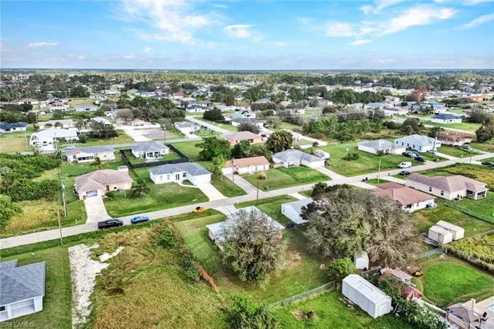 Aerial view of neighborhood