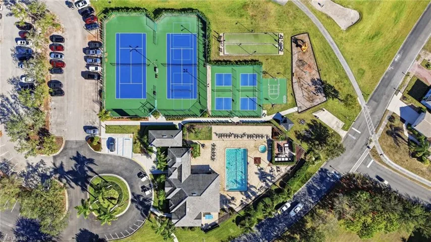 Amenities: Aerial view of a pool area
