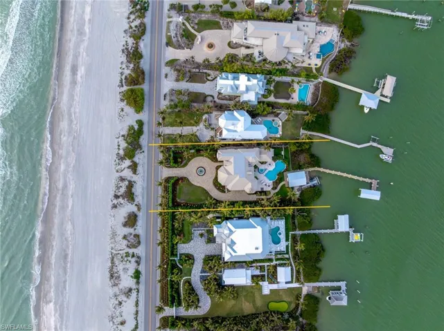 Birds eye view of property - property extends to the beach berm altho not shown here