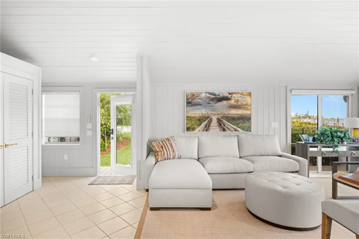 Vintage beadboard features adorn the walls and ceiling