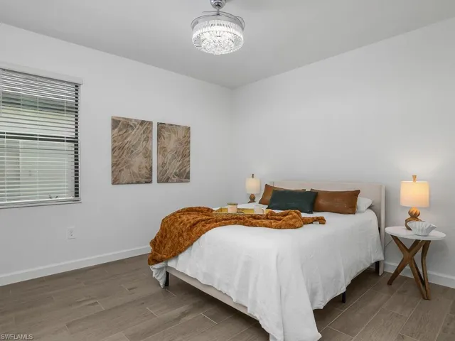 Spacious guest bedroom.