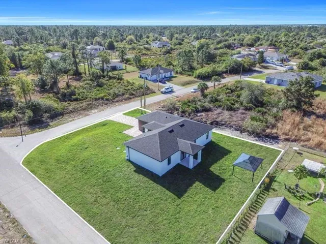 Aerial view of residential area