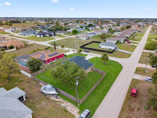 Aerial view of residential area