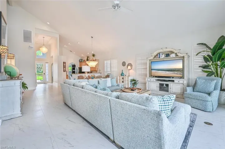 An abundance of natural light flows through the house.
