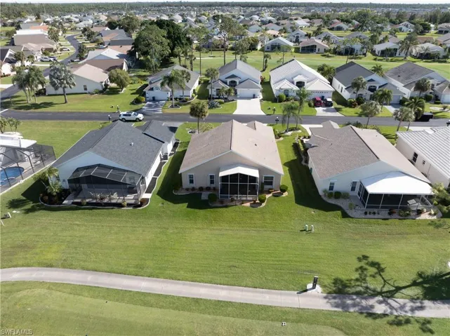 Aerial view of residential area