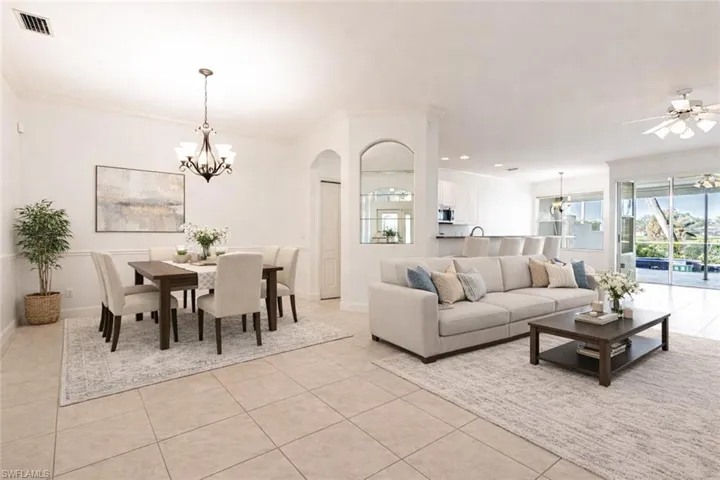 Virtually Staged Living and Dining Area