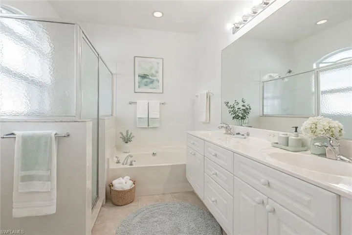 Virtually staged master bathroom