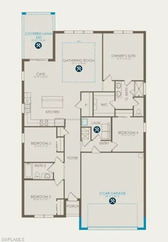 Floor plan with options selected