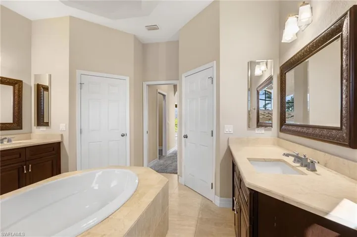 Primary Bathroom with dual sink vanity's