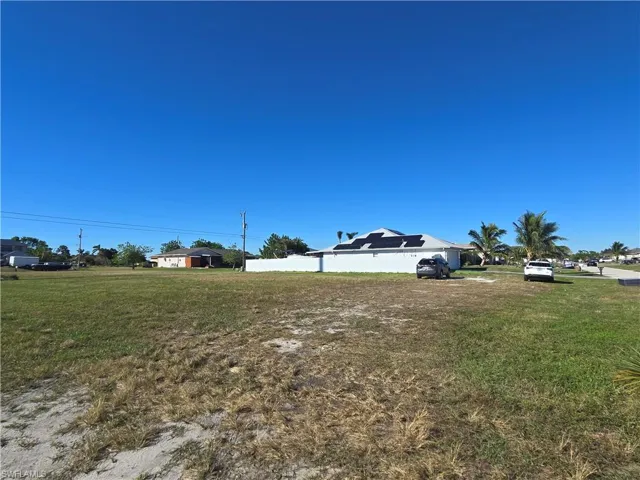 Northern facing side of lot