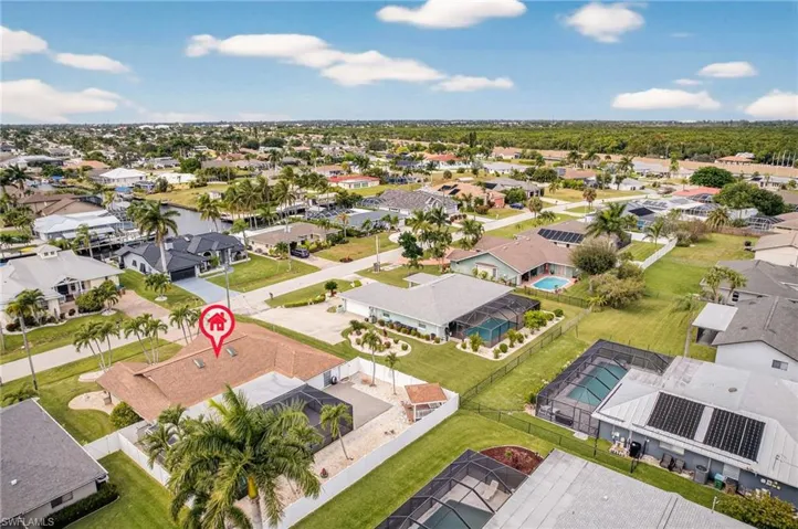 Aerial view of residential area