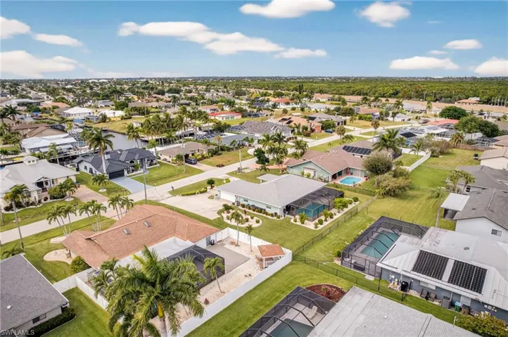 Aerial view of residential area