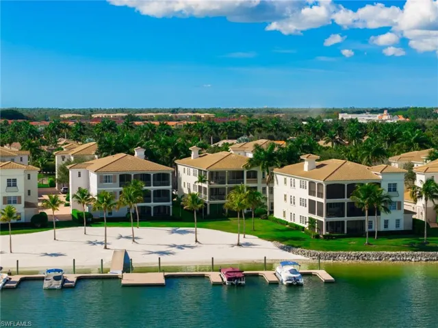 Drone / aerial view of a large body of water