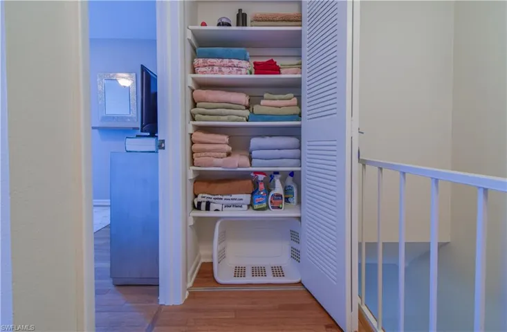 Upstairs linen closet well stocked for your new home