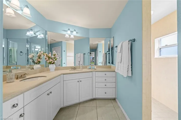 Quality countertops, double sinks, and several closets. This en suite can be yours.
