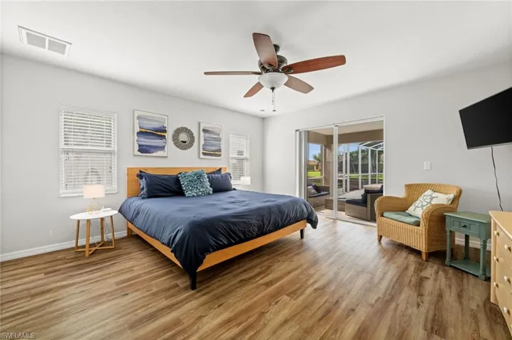 Beautiful flooring. This extra large primary bedroom will easily accommodate a sitting area.