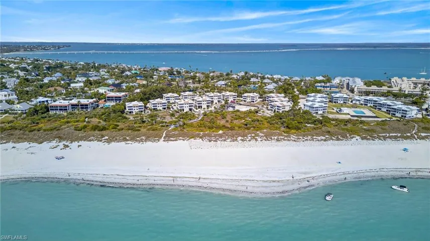 Drone / aerial view of unending shoreline