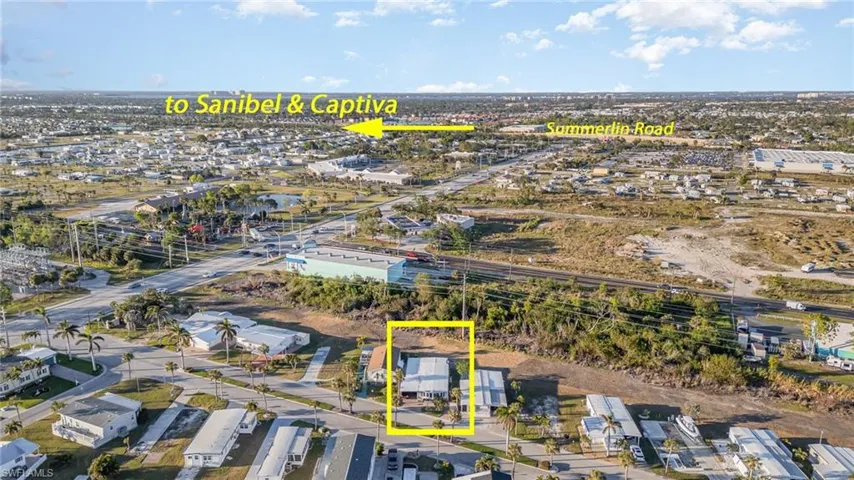 AERIAL VIEW SHOWING PROXIMITY TO SANIBEL AND CAPTIVA