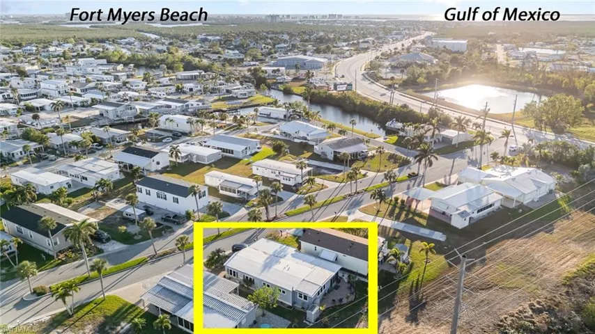 AERIAL VIEW SHOWING PROXIMITY TO GULF AND FORT MYERS BEACH (APPROX. 2.5 MILES)