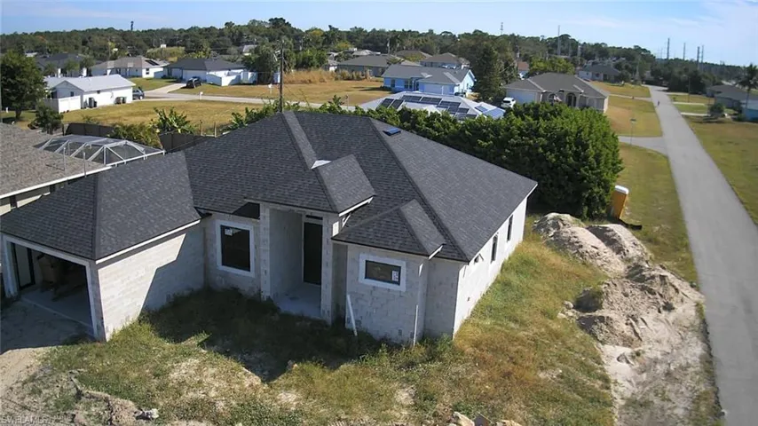 Aerial perspective of suburban area