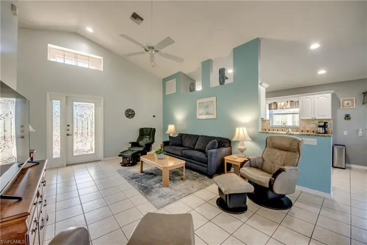 Great Room looking to front entry-kitchen on right.