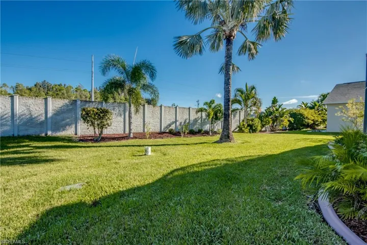 Very large backyard.