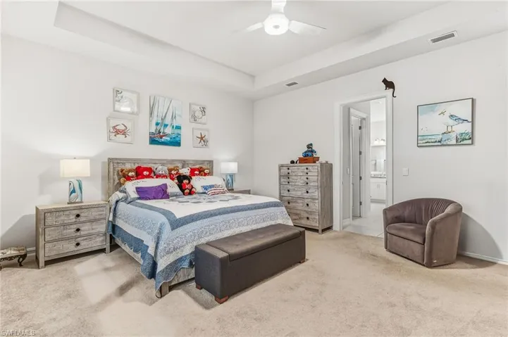 Master Bedroom With Architectural Ceiling
