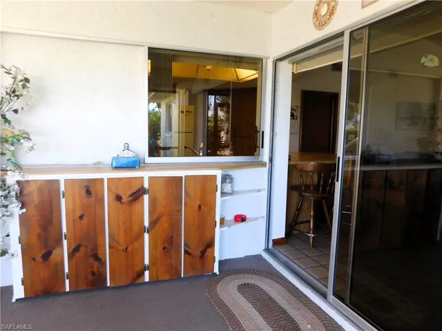 Lanai pass thru window and counter