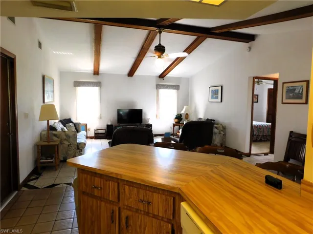 View to Family room from kitchen