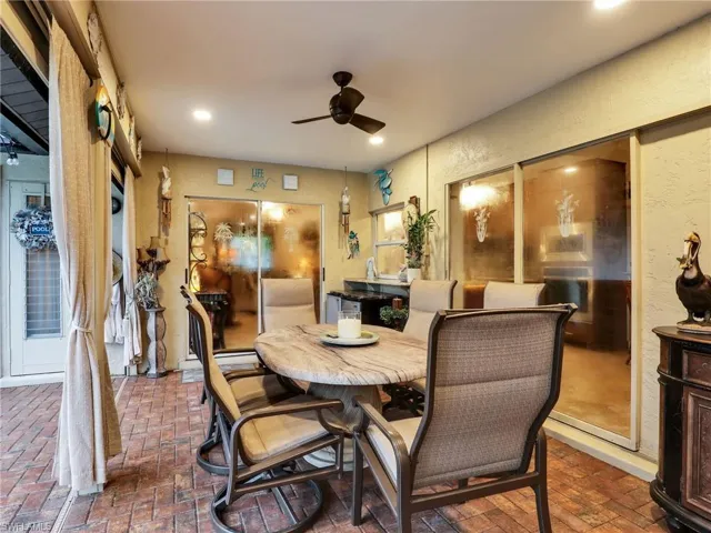 Pavered lanai with recessed lighting