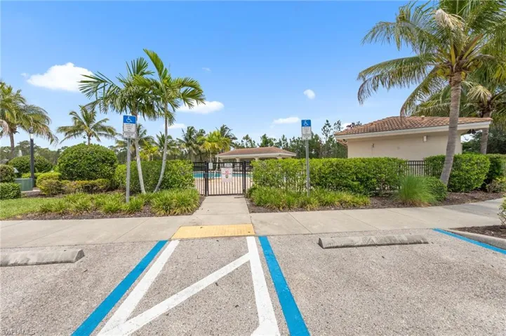 Uncovered parking lot with a gate