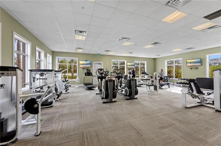 Gym with a drop ceiling