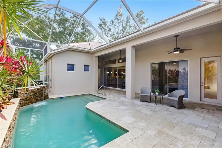 Day or night, this pool area is private and inviting for all with plenty of deck space