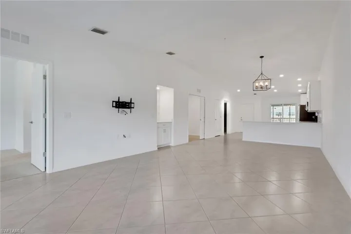 Spacious living room and dining room
