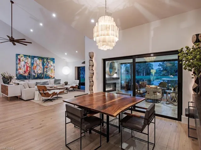 Dining area  vaulted ceiling