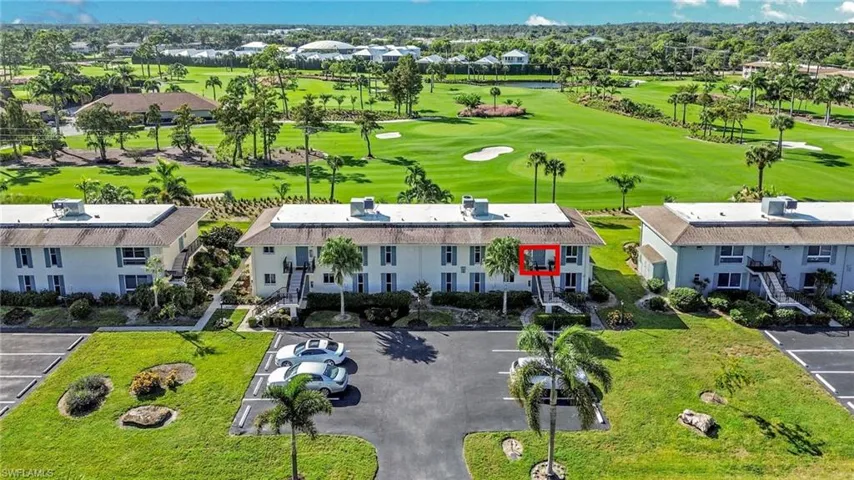 Bird's eye view of a golf club and a large body of water
