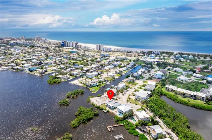 View of urban area featuring a nearby body of water and nearby suburban area