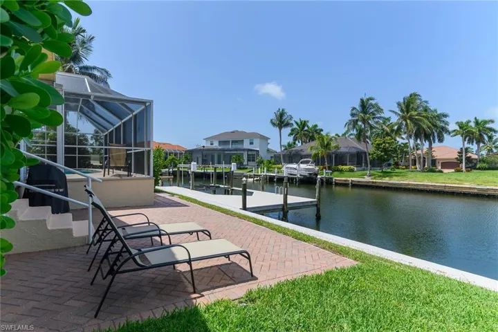 Patio Looking at the Water and Boat Dock