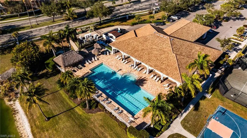 Bird's eye view of a pool