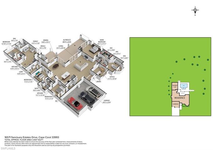Overhead view of floor plan.