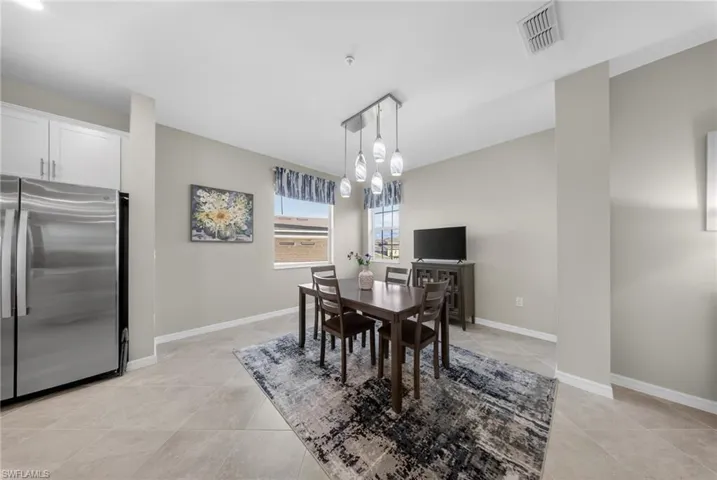 Dining space with baseboards