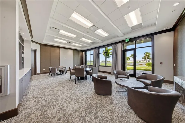Lobby with a raised ceiling
