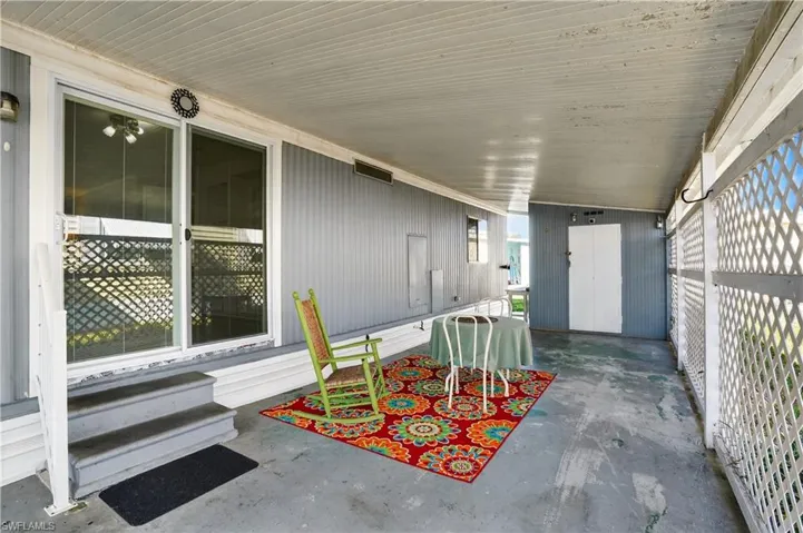 View of patio featuring entry steps