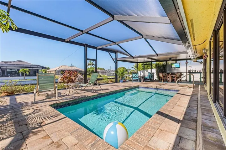 Pool deck with custom screen enclosure