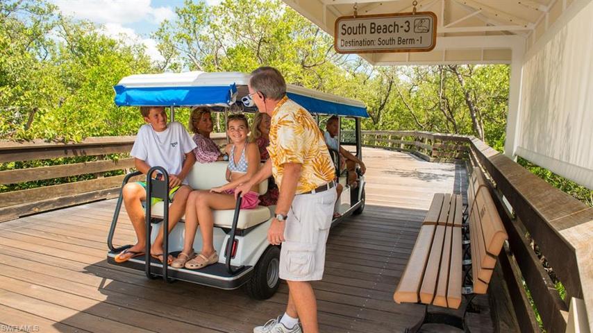The tram takes you to the North or South Beach Facilities.