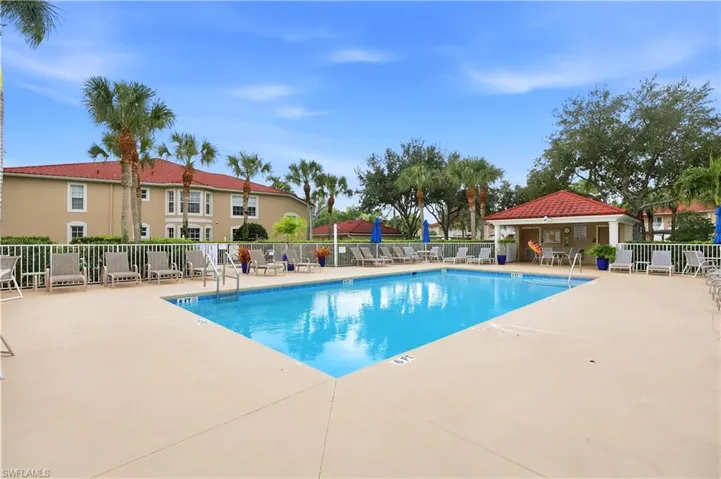 Community pool featuring a patio